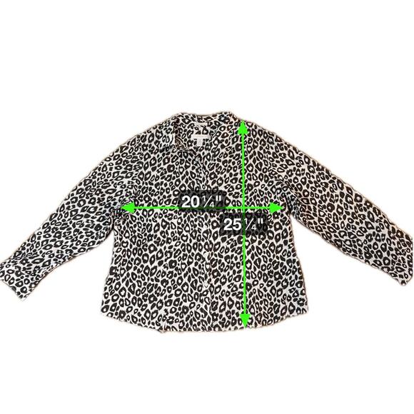 Chicos No Iron Cheetah Button Up Blouse Brown White Size 3 / XL Leopard Office - Picture 4 of 7